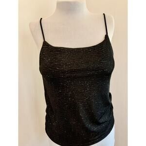 VTG y2k 90s 2000s Susan Lawrence Top Sparkle Spaghetti Tank Sexy Club Glitter